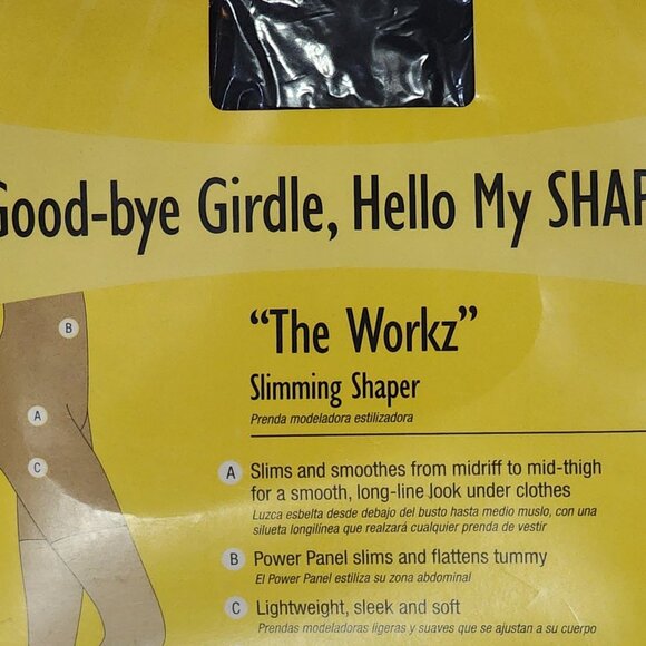 My Shapz The Workz Black #4410 Slims Midriff to Midthigh Slimming Shaper Size M - Picture 8 of 16